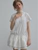 Eseuwaitussi Cross Lace Half-Sleeve Dress_2Color