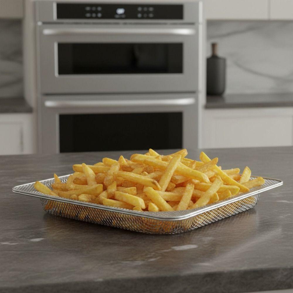 Stainless Steel Air Fryer Grill Tray Square Oven Baking Basket Home