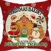 New Christmas Gingerbread Man Candy Decorative Pillow Cover Home Living Room Holiday Party Pillow Cover