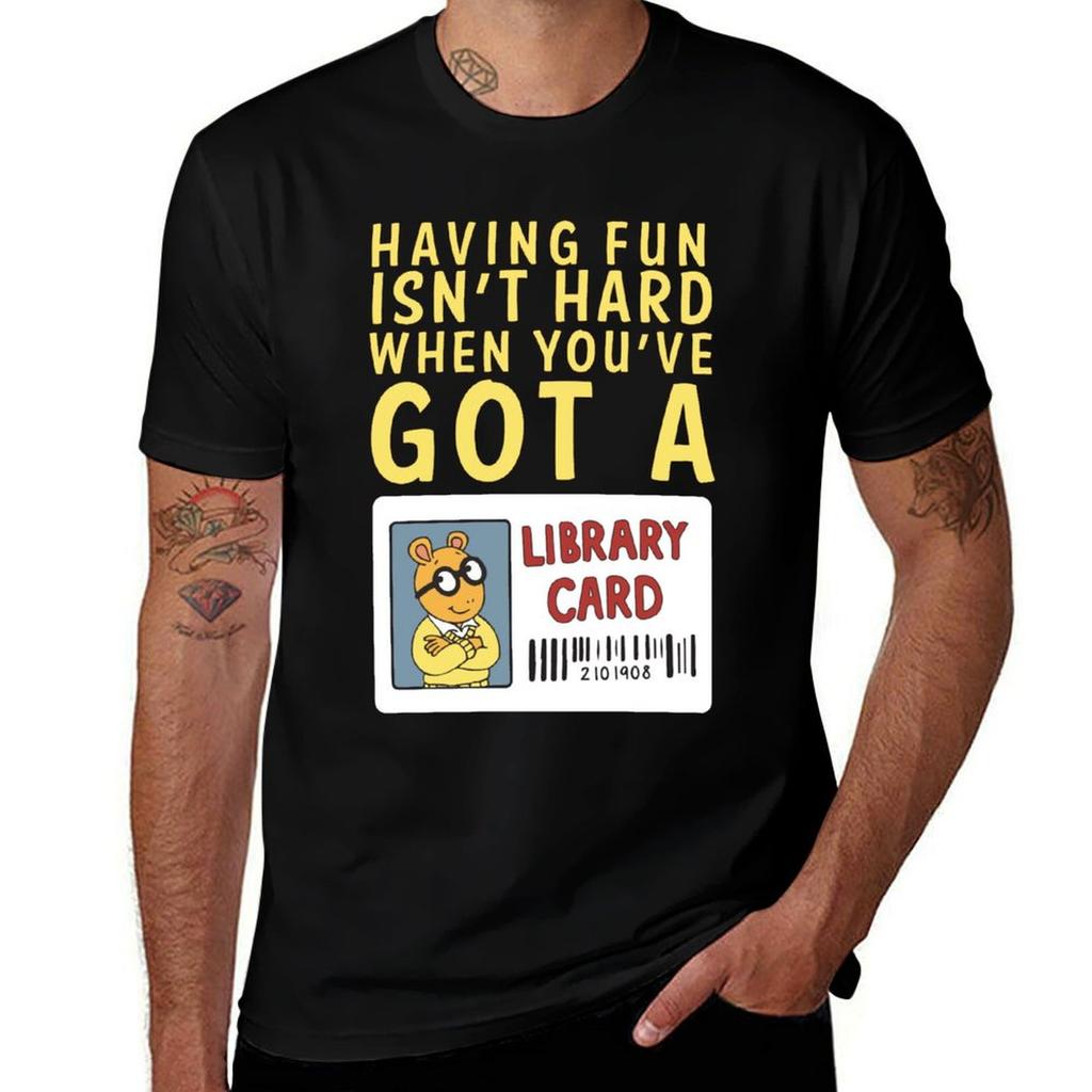 Arthur Library Card Tshirt Long Lasting Casual Tshirt