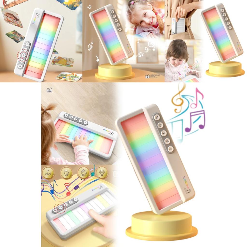 Multifunctional Children's Electronic Piano With Rainbow Lights Colorful Music Box For Babies