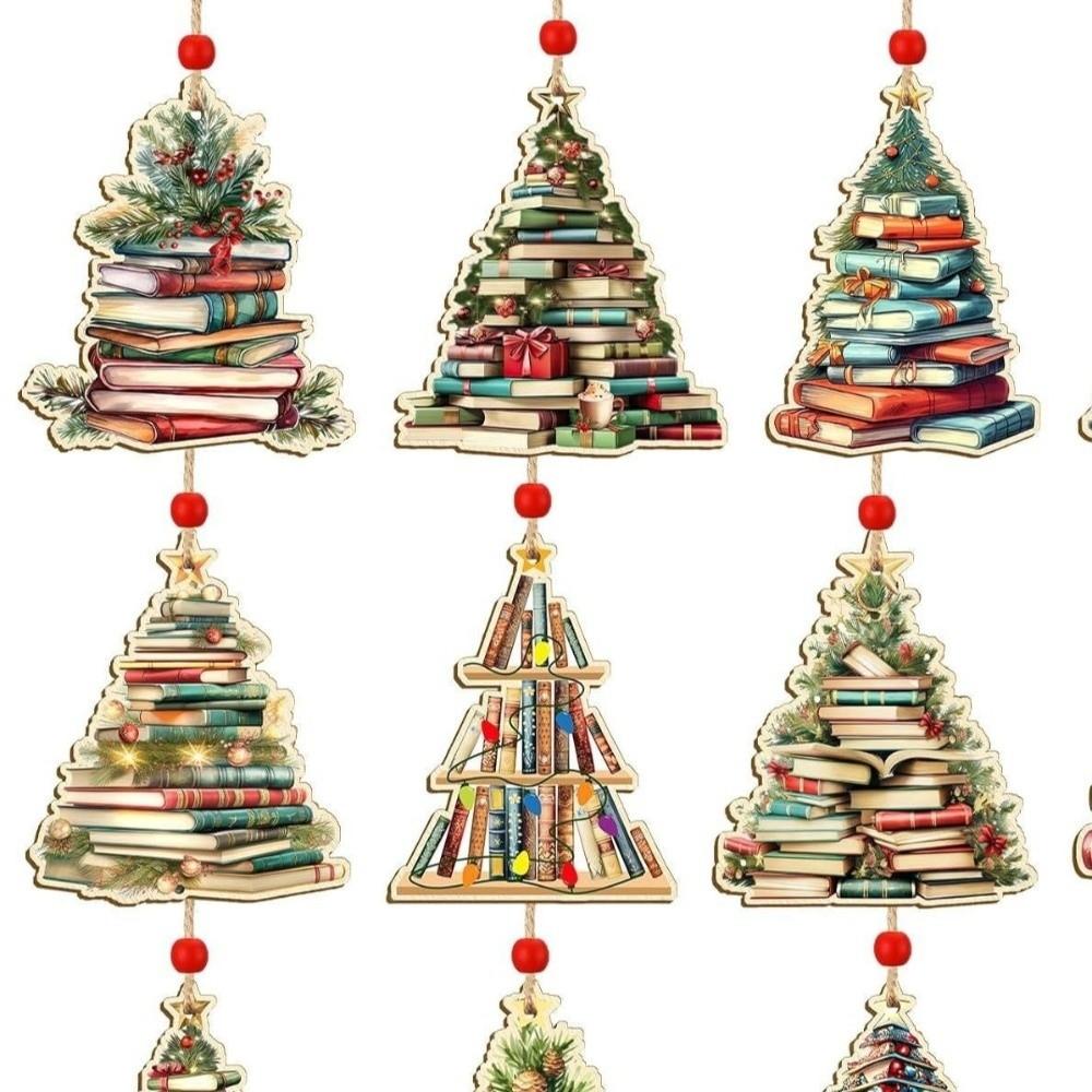24pcs/set Fashion Colorful Christmas Tree Ornament Handmade DIY Merry Christmas Present Happy New Year Xmas Hanging Tags