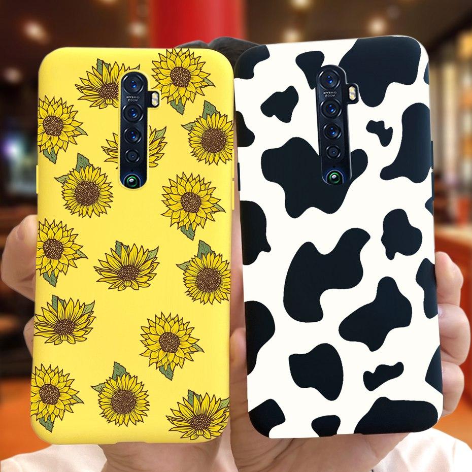 Cute Printed Phone Case For OPPO Reno2 Case Liquid Silicone Soft TPU Back Cover For Oppo Reno2 F / Z Reno 2 2F 2Z Cases Bumper