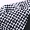 All-match PU Leather Leather Label Chain Women Berets Painter Hat Korean Style Hat Houndstooth
