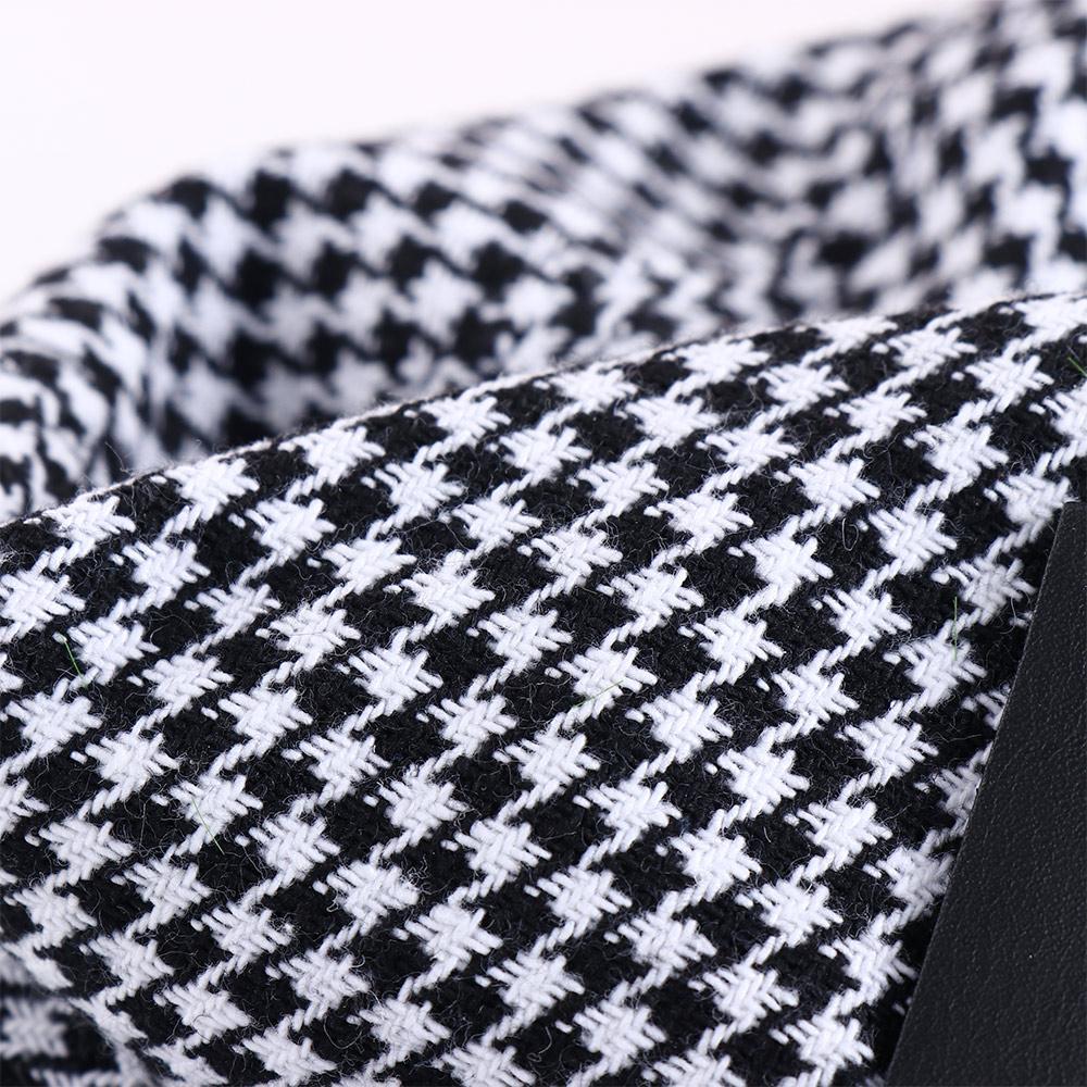 All-match PU Leather Leather Label Chain Women Berets Painter Hat Korean Style Hat Houndstooth