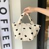 New Texture Love Canvas Single Shoulder Back Pericardium Large Capacity Makeup Bag Student Underarm Bag