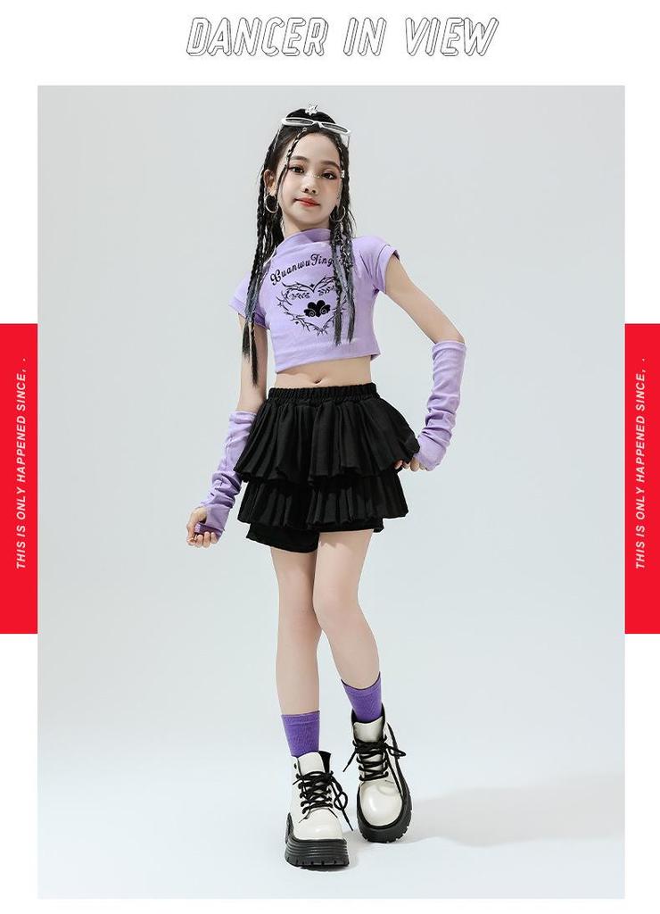 Girls' Jazz Street Dance Outfit: Cool Hip Hop Performance & Cheerleader Uniform