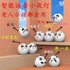 USB night light smiley face panda voice night light eye protection color change English intelligent voice light color sound control light