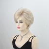 Women Light Blonde Wigs with Bangs Short Layered Hair Synthetic Wave Wig for Daily Cosplay Use Heat Resistant Fibre