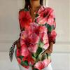 Ladies, Casual, Long Sleeved, Button Up Shirt, Floral Print, Machine Washable, Casual, Loose Fit