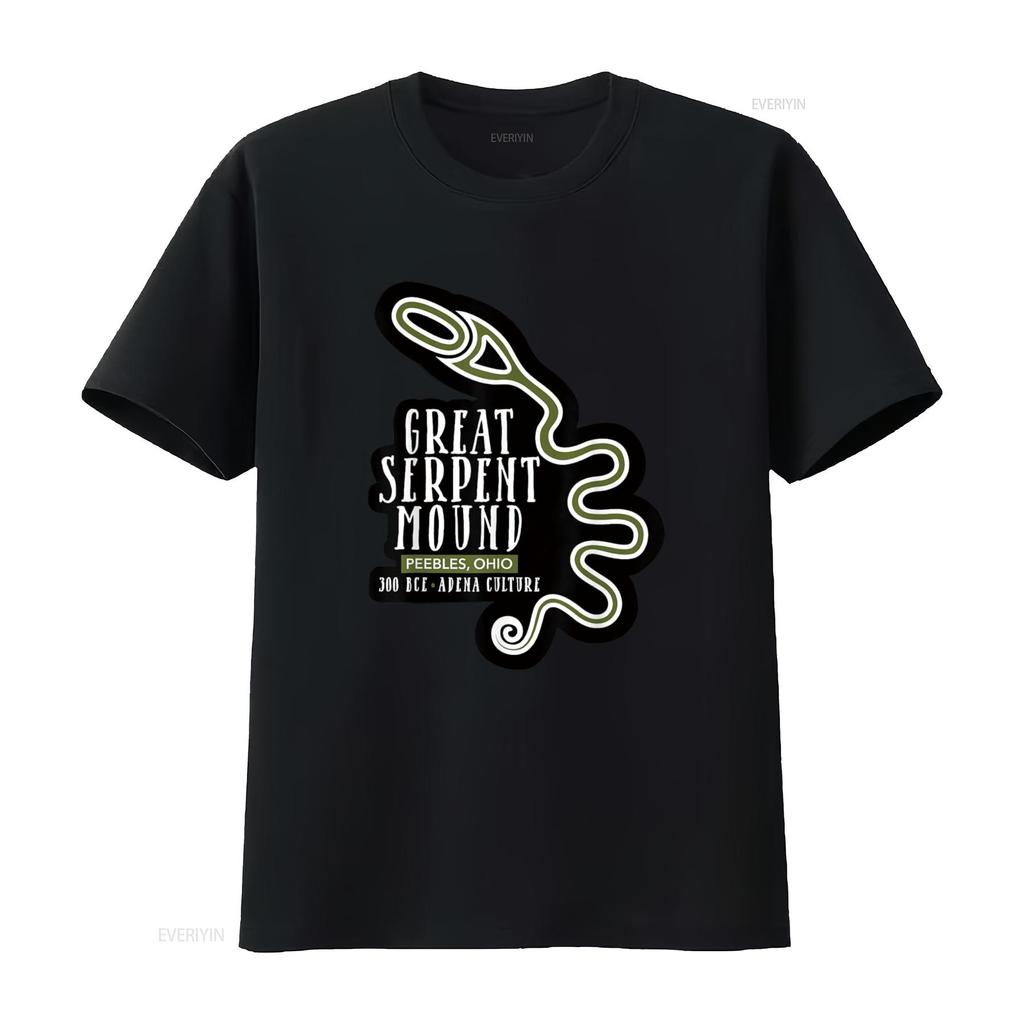 The Great Serpent Mound T Shirt vintage Washed Comfortable Soft fashion designer clothes graphic Top For Everyday Wear