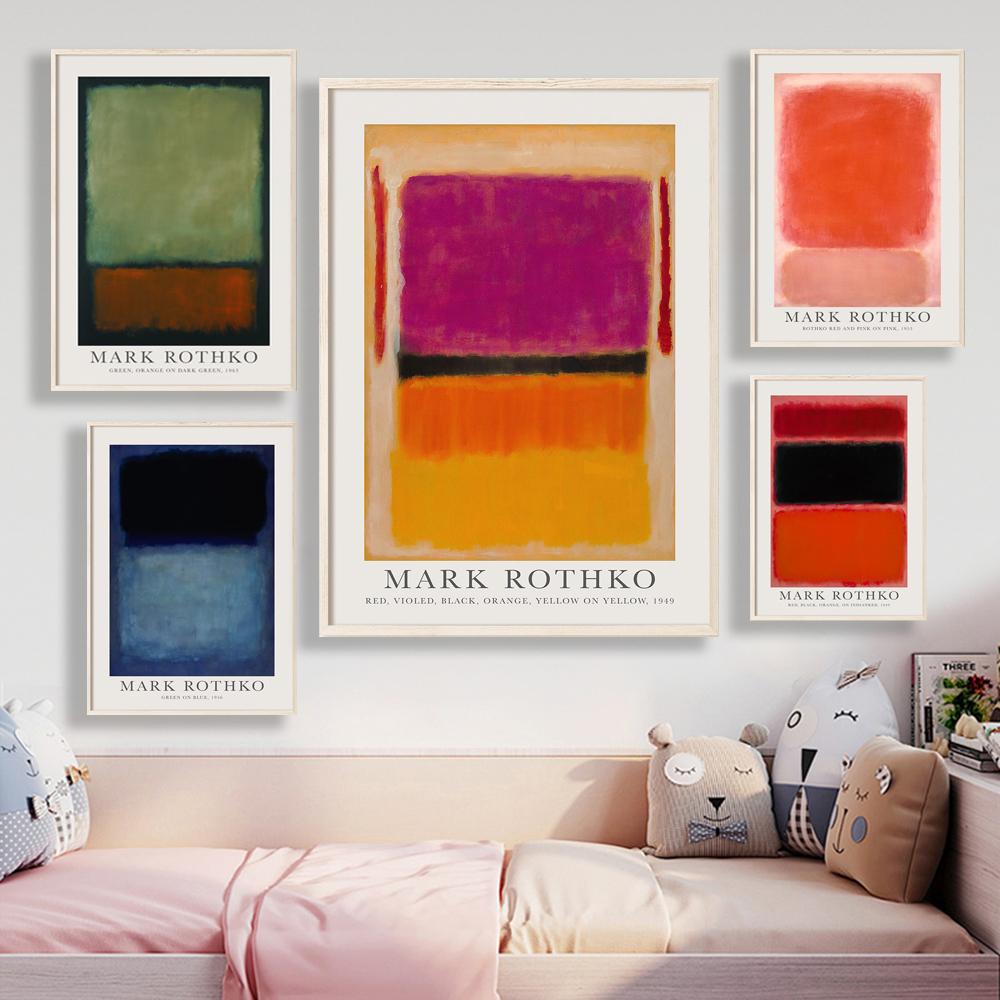 Pitture Astratte su Tela Stampa Mark Rothko Graffiti Minimalismo Poster e Stampe d'Arte Quadri Murali per Soggiorno Cuadros