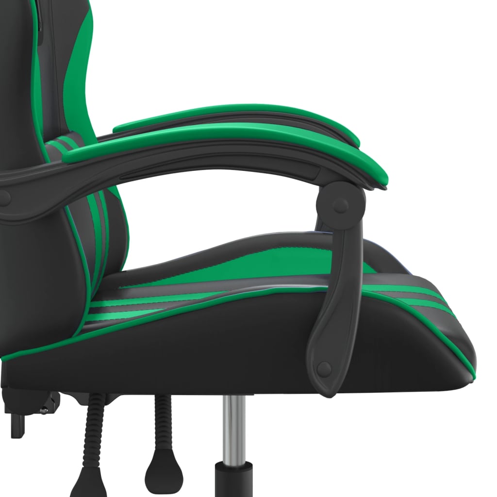 Gaming Chair Black and Green Artificial Leather