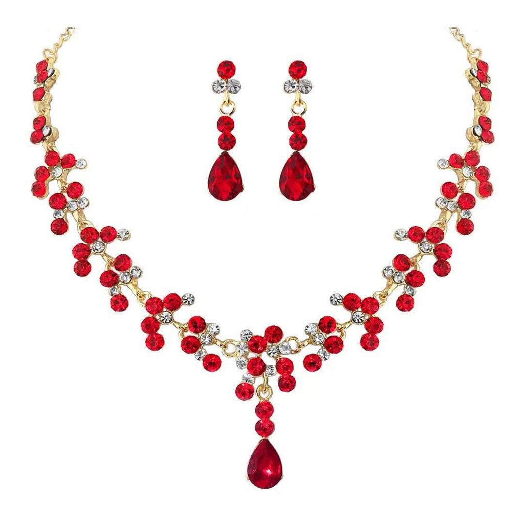 Luxury Rhinestone Bridal Necklace Set - High-End Wedding Accessories
