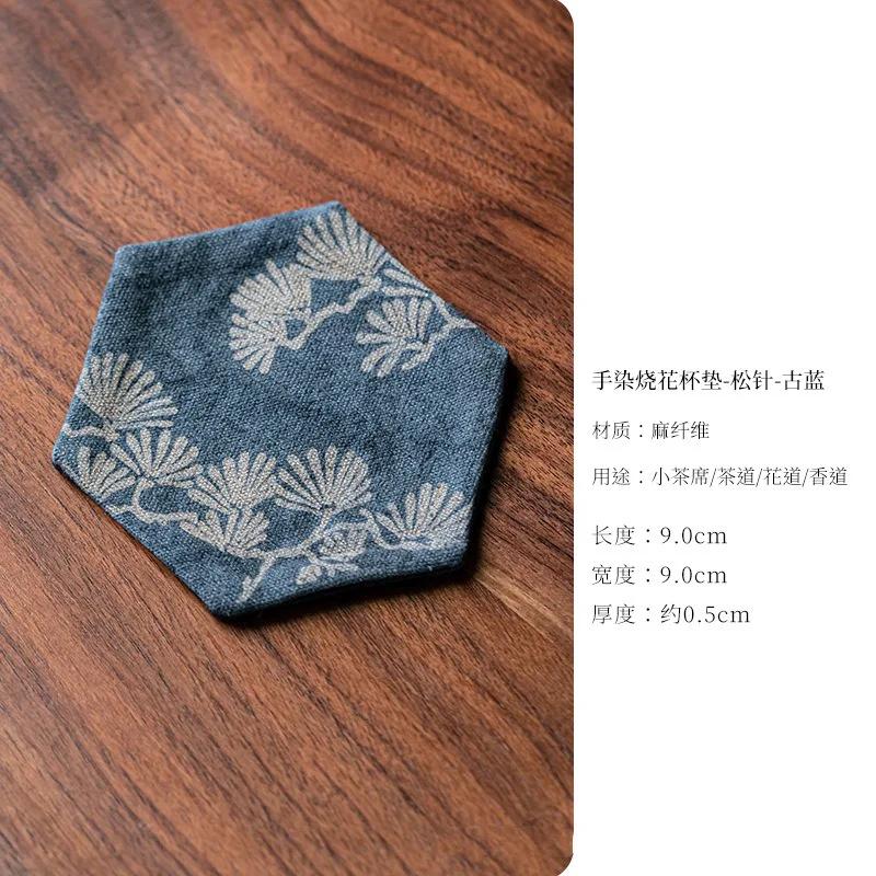 Coasters Vintage Embroidery Tea Coasters Tea Accessories Tea Cup Holder Household Insulated Coasters