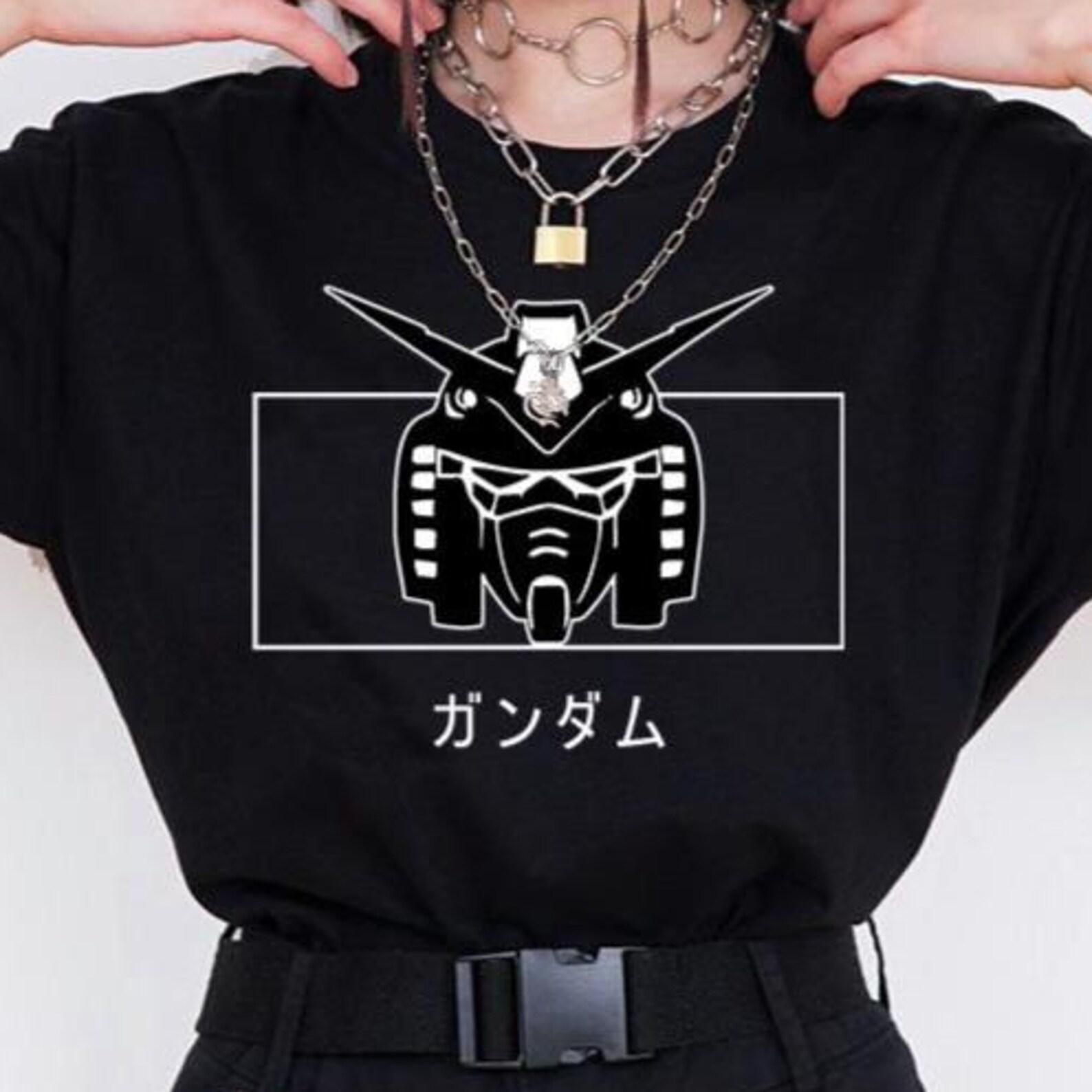 Gundam Face T-Shirt – 90s Retro Anime Robot Tee,Mobile Suit Gundam Shirt XL