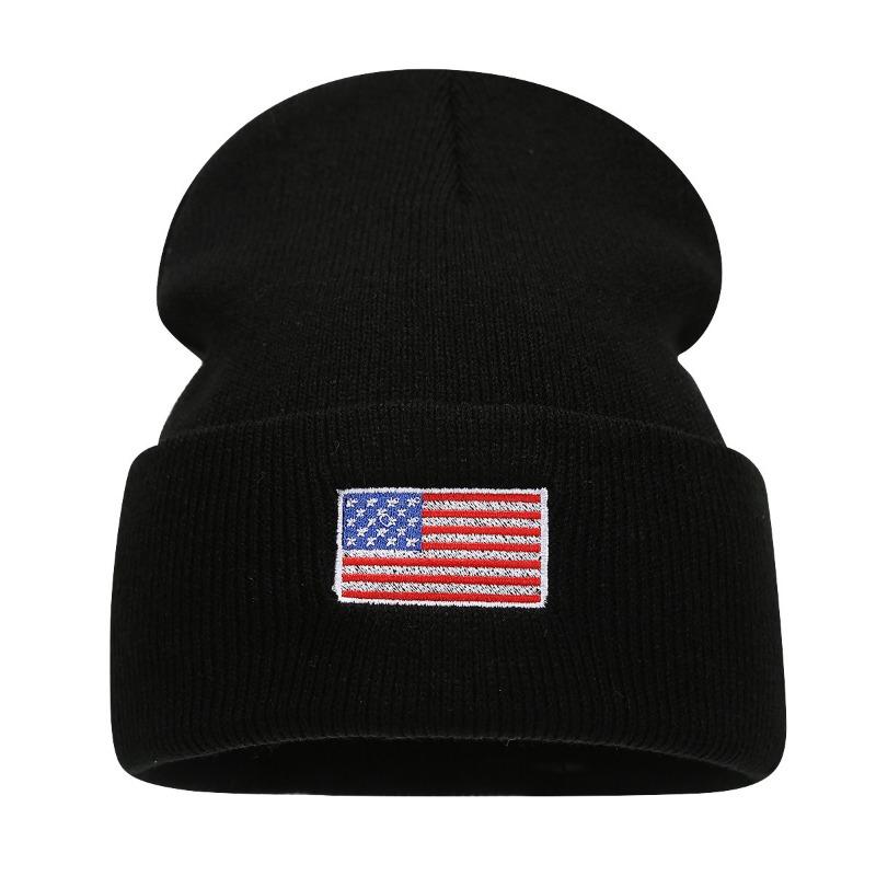 Autumn and Winter Fashion National Flag Wool Knitted Hat Men's and Women's Trendy Brand Stacking Hat Outdoor Couple Cold Hat
