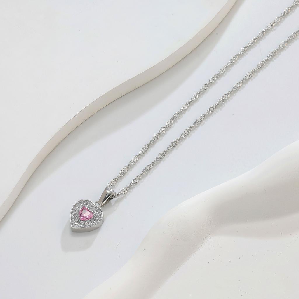 Multi-Color Love Diamond Necklace Women'S Suit Light Luxury Temperament Simple Versatile Collarbone Chain Pendant Jewelry