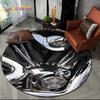 3D Retro Vintage Motorcycle Cartoon Round Area Carpet Rug for Living Room Bedroom Kid Playroom Decor,Pet Area Rug Non-slip Gift