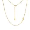 ORSA JEWELS 925 Sterling Silver Simple Choker Necklace with Natural Pearls for Women Party Banquet Cross Jewelry GPN106