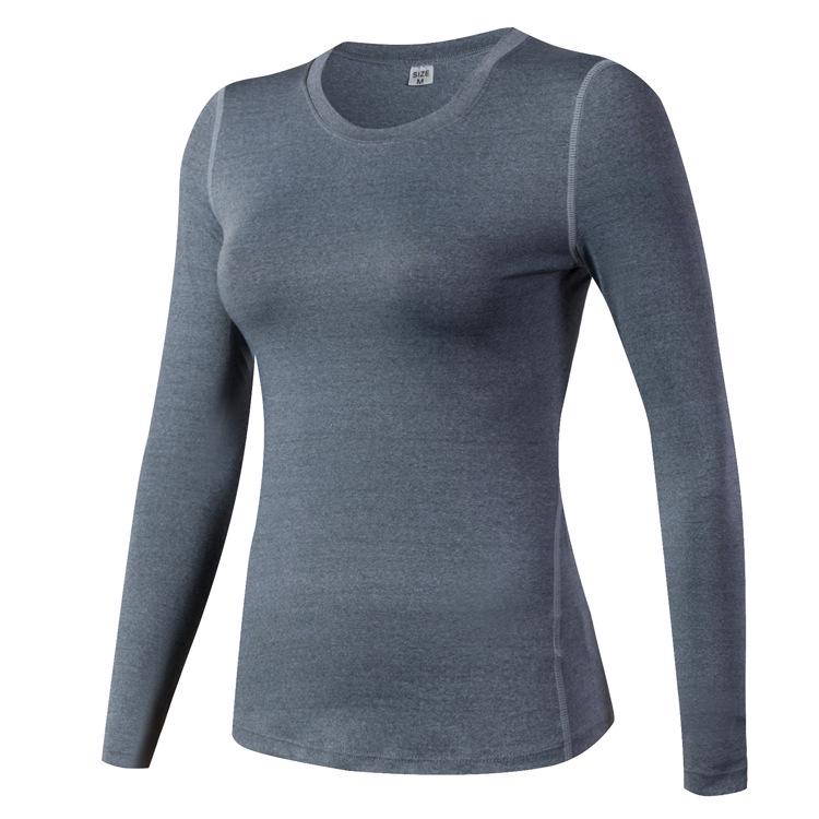 Women's Tight-Fitting Sports Fitness Yoga T-Shirt Moisture Wicking Long-Sleeved Clothes