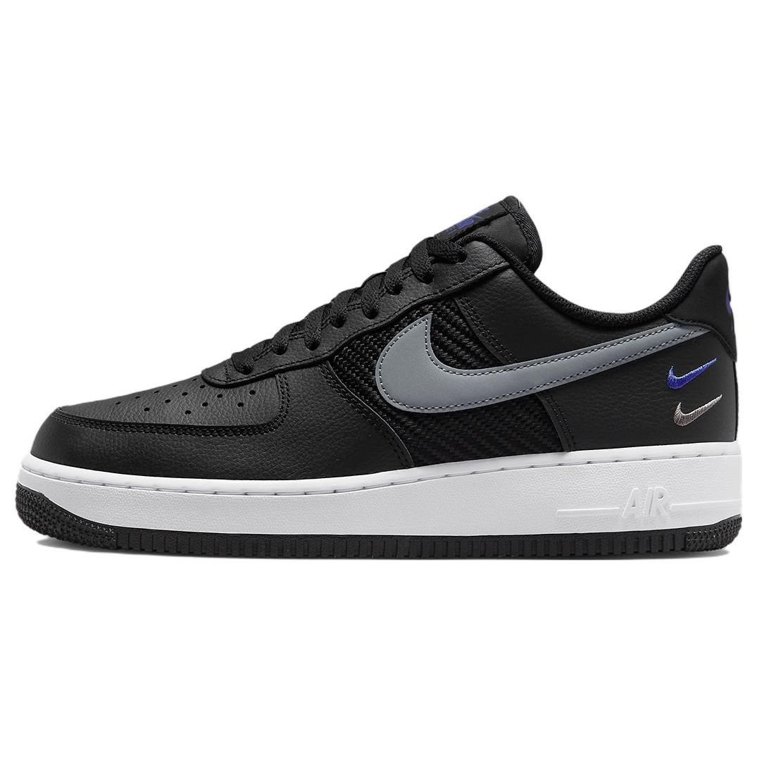 

Nike Air Force 1 07 Double Swoosh Black Racer Blue White Cool Grey FD0666-001 EU 40