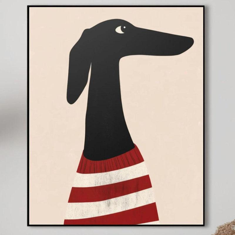 

1 шт. Забавный Милый Пес Настенный Принт Ретро Милая Иллюстрация Собаки Декор для Ванной Гостиной Спальни Кухни 20x30cm