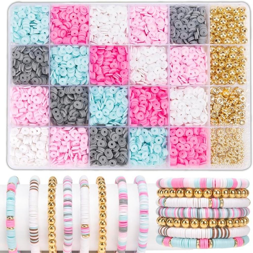 24 Grid Diy Soft Pottery Color Disc Set Decorative Bead Batch, Handmade Bracelet Jewelry Accessories