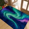 Northern Lights Printed Flannel Doormat With Galaxy Swirl And Star Design Soft Non Slip Welcome Mat For Home Entryway Decor