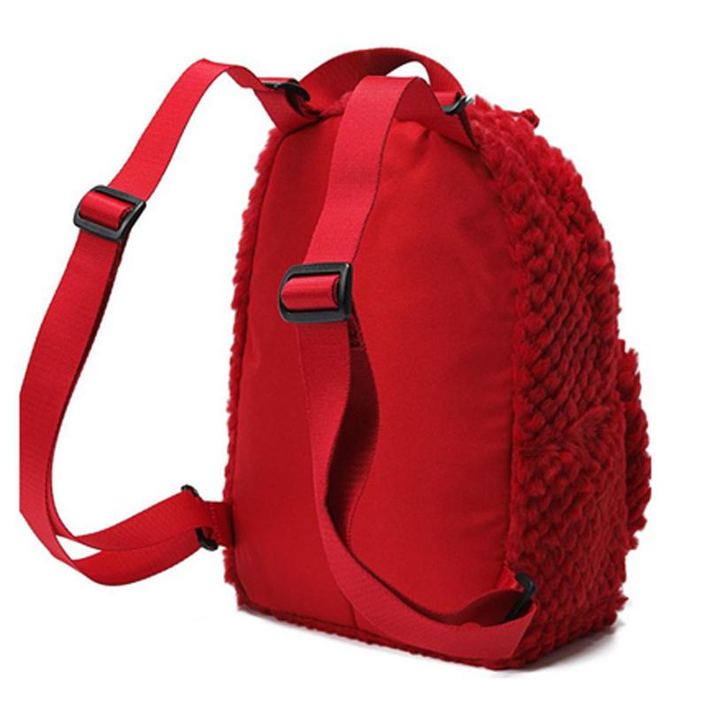New Converse Faux Fur Backpack Regular Unisex Red 10026816-A03