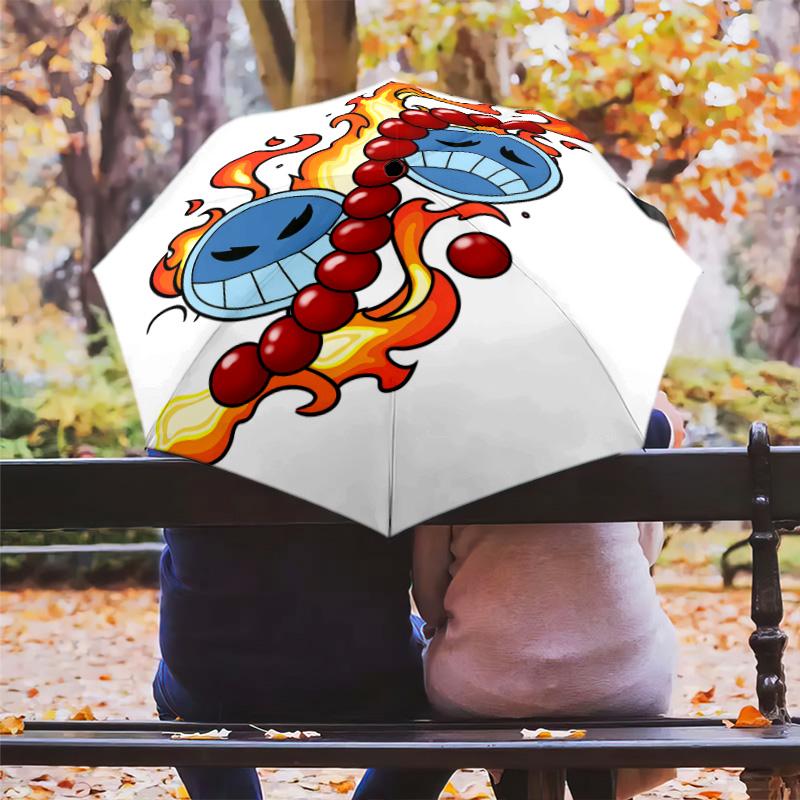 1 PC Automatic Folding Umbrella - Anime One Piece Pattern Portable Foldable Design With 8 Ribs Christmas Birthday Gifts