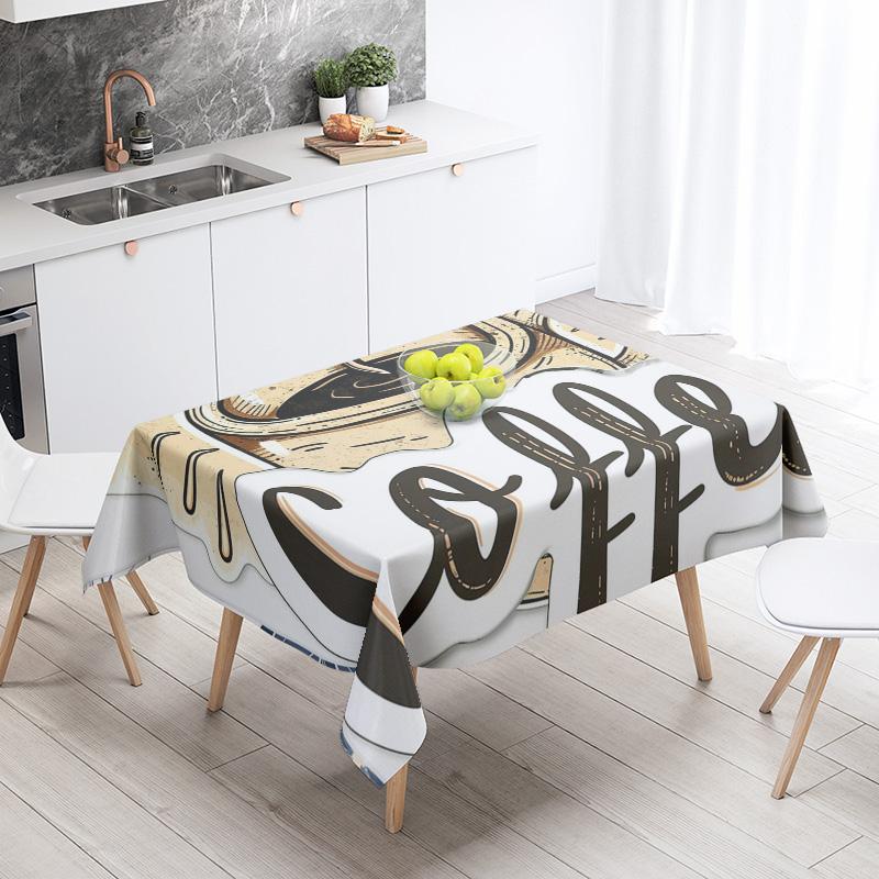 New Abstract Tea Tablecloth Waterproof and Oil-proof Dining Tablecloth Nordic Wind Bar Tablecloth Home Decoration