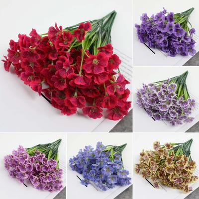 Violeta Artificial Realista Flor Artificial de Haste Longa Decoração de Centro de Mesa para Casa Escritório Festa de Casamento Interior Exterior Flor Artificial