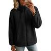 Women's Color Lined Zip Up Cardigan Jacket for Fall Winter Casual Wear