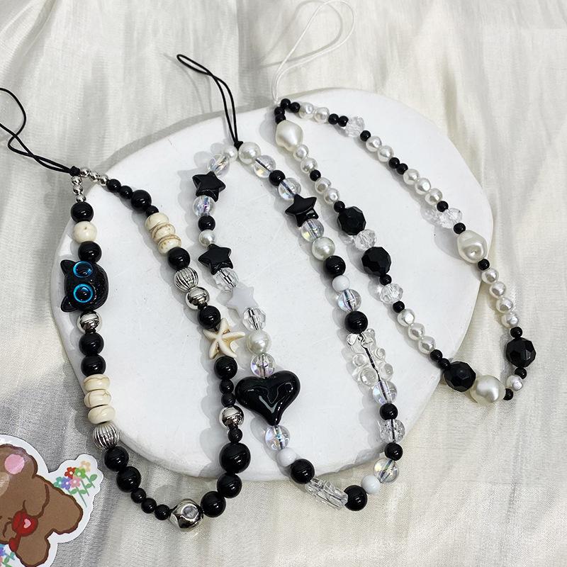 Star Heart Butterfly Pearl Beaded Phone Chain Hanging Cord Charms Phone Case Strap Summer Handmade Mobile Lanyard Jewelry Gifts