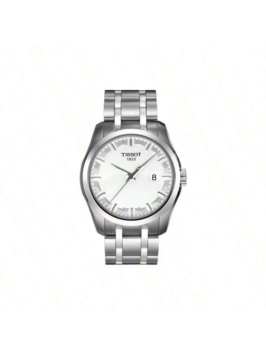 Tissot men s watch, featuring quartz movement, 100m water resistance, and stainless steel strap. Model: T035.410.11.031.00 белый