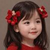 2pcs/set Hanfu Headwear Chinese Style Red Barrettes Cute Ancient Style Hair Clip  Winter