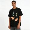 Fun Number 67 Gesture Print Casual Top Pure cotton T-shirt