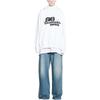 Balenciaga Hand Drawn Bb Icon Large Fit Hoodie White/Black 620947TNVQ19040