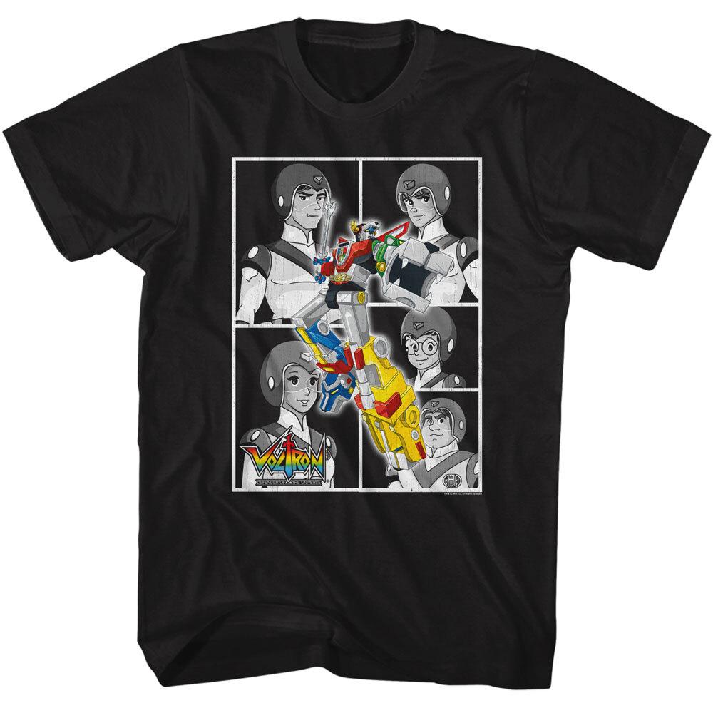 Voltron Cartoon Defenders Of The Universe Black & White Boxes Men s T Shirt Unisex T-Shirt L
