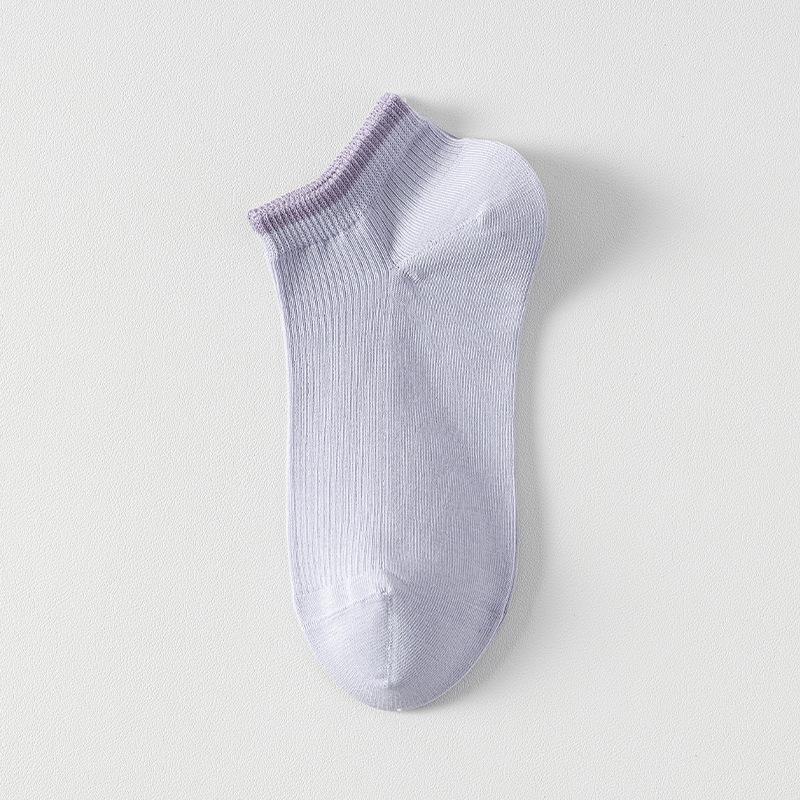 

Children s Cotton Short Socks, Pure Cotton, Summer Lightweight, Anti-torn, Color-matched Mesh, Breathable, Without Bones, Boat-shaped Socks 1 pair фіолетовий