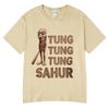 Tung Tung Tung Sahur Lustiges Italienisches Gehirnfäule Baseballschläger Meme T-Shirt Unisex Kleidung Mode T-Shirts Unisex Sommer Rundhals T-Shirt
