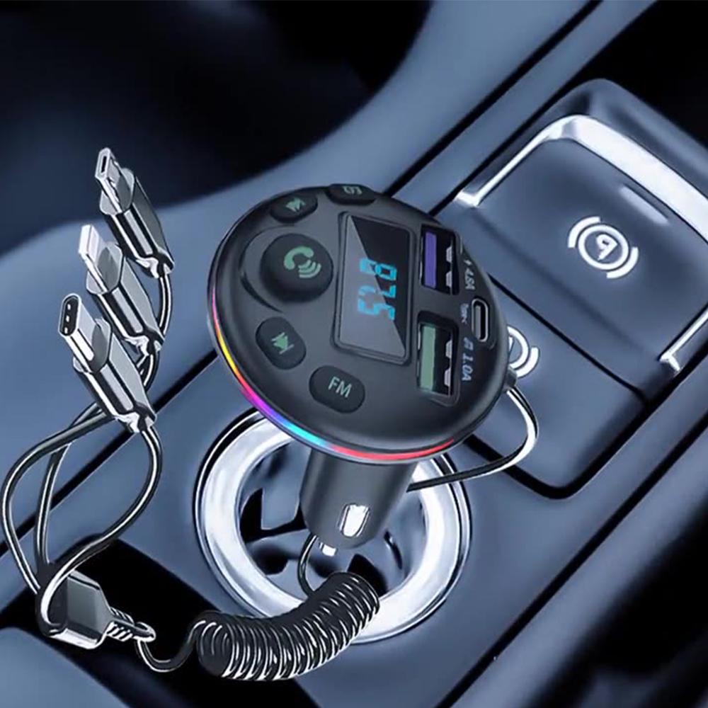 Q21 Fast Charge Bluetooth Car Charger & MP3 Player with 3-Port Cigarette Lighter