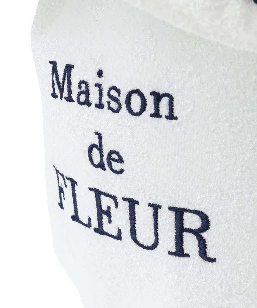 Maison de Fleur gefütterter Jacquard-Kordelzugbeutel mit Band, Weiß, Größe F, 08000481700