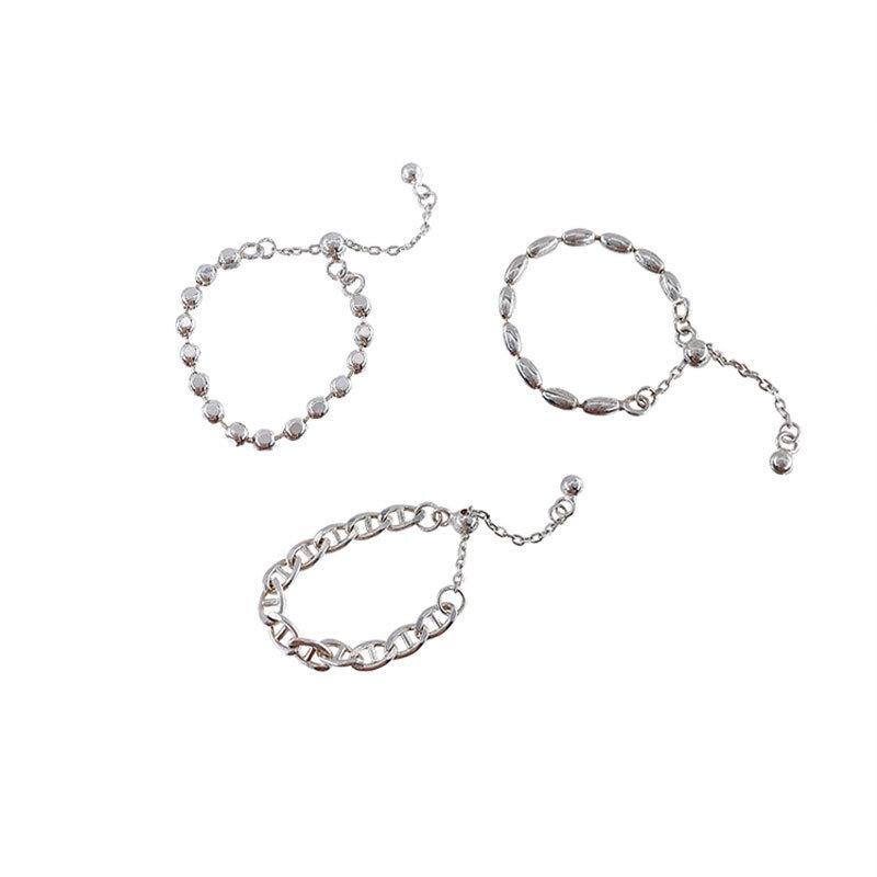 Contemporary Korean Style Adjustable Silver Ring Designed For Women With Fashionable Details