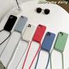 Necklace Crossbody Strap Lanyard Case For Vivo V50 SE V50 Pro V50 Lite 4G 5g Soft Silicone Cord Cover Fundas Shell Phone Bumper