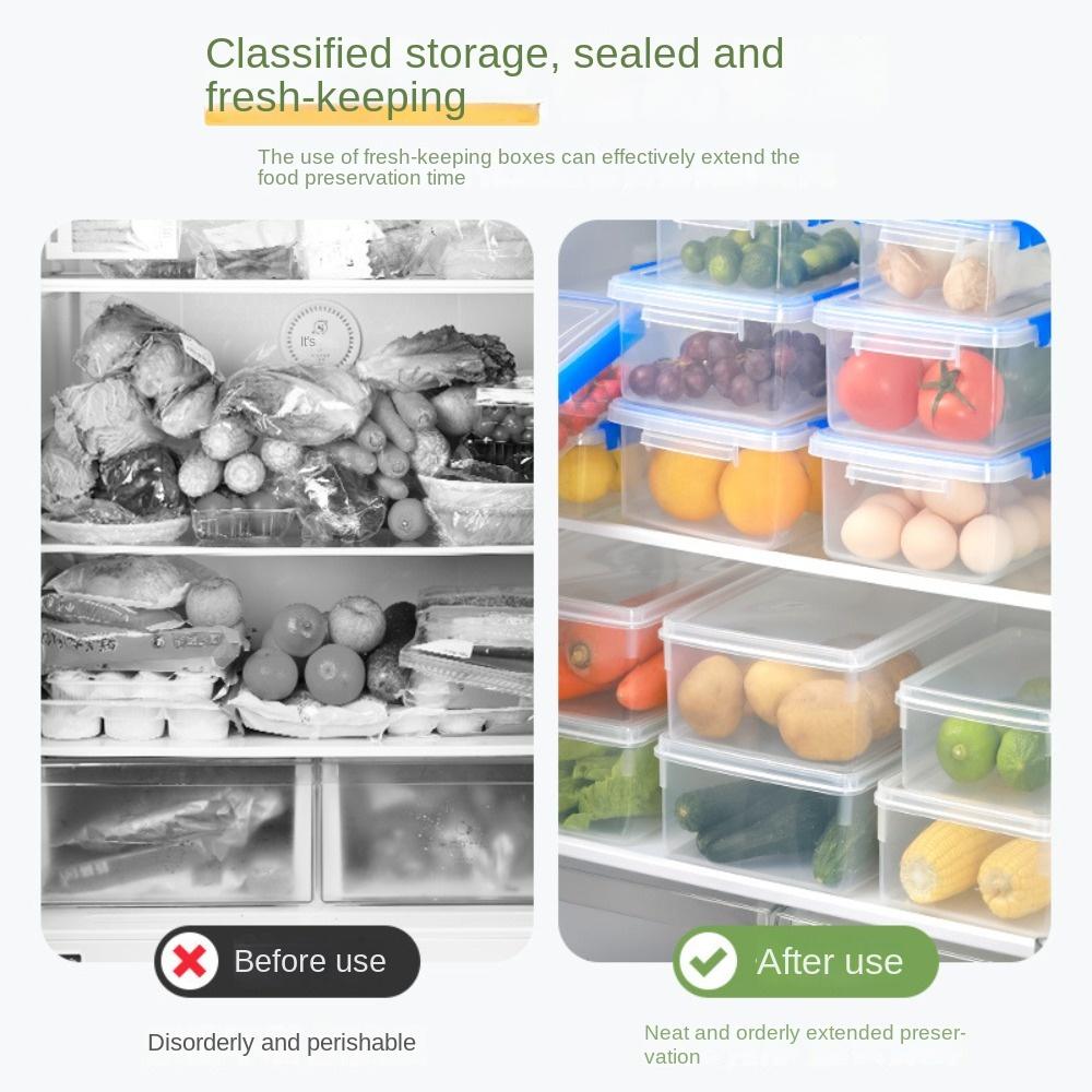 Resuable Kitchen Storage Box Rectangular Food Sealed Case Transparent Storag Box  Kitchen Organizer
