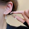 Sweet and cool girl heart cherry ear buckle female versatile temperament pink opal earrings small fresh and simple ear jewelry