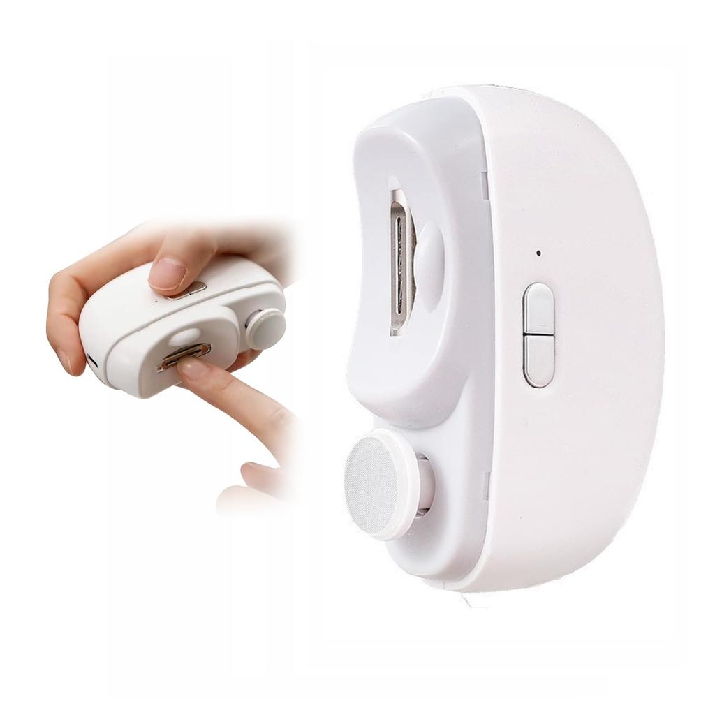 Linnuim Electric Nail Electric Nail Filer New nail clipper and nail with LED easy to low callus for seniors and the whole white Clipper, [2025 2-in-1]