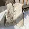 Fashion Cotton Vest Women Lamb Wool Warm Coat Winter New Large Pocket Loose Sleeveless Waistcoat Vest Female Casual Ladies Tops
